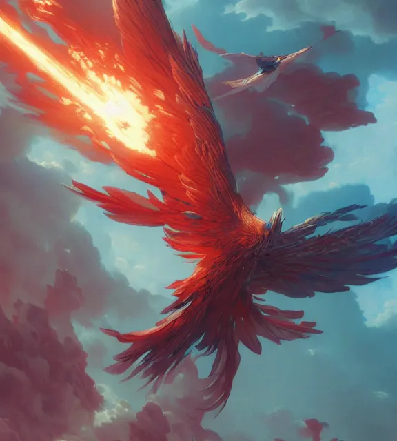 Image similar to a phoenix flying in an epic scene, bio luminescent, plasma, by ruan jia and artgerm and range murata and wlop and ross tran and william - adolphe bouguereau and beeple. key art. fantasy illustration. award winning, artstation, intricate details, realistic, hyperdetailed, 8 k resolution.