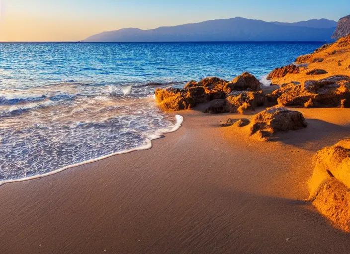 Image similar to A beautiful photograph of crete beach, 8k, hyper-detailed