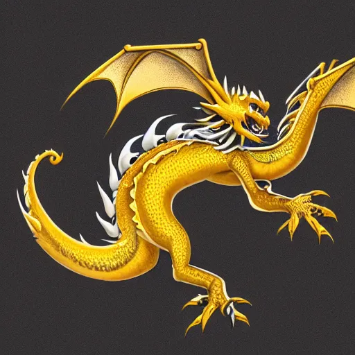 Image similar to an image on a white background of a very cute small dragon with well-designed head, logo, ink