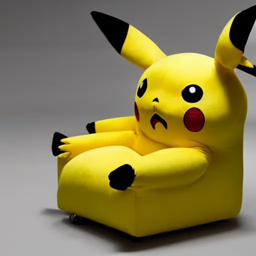 Image similar to an armchair in the shape of pikachu