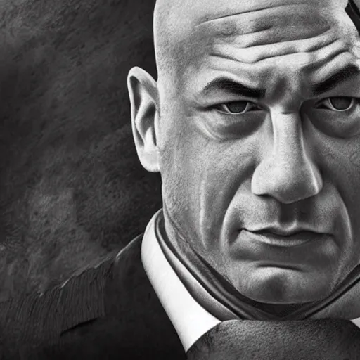 Image similar to portrait of benjamin netanyahu looking like kratos from god of war