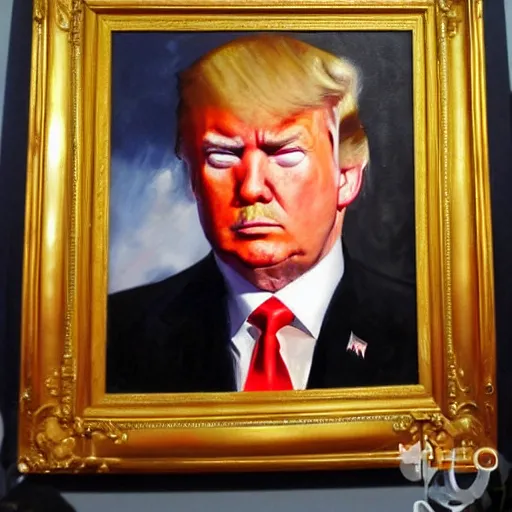 Image similar to oil painting portrait of donald trump, John Singer Sargent style