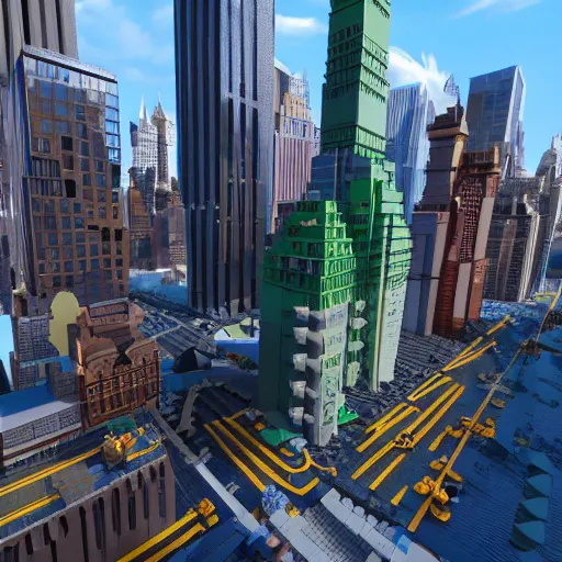 Image similar to lego model of manhattan, unreal engine 5,