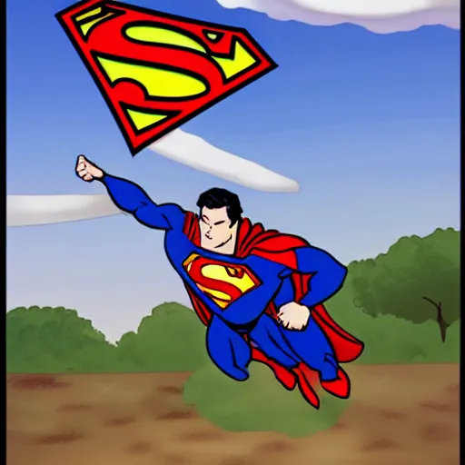 Prompt: superman lifting a plane into the sky, animation