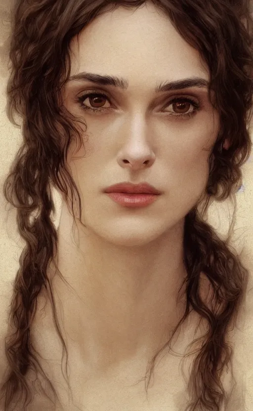 Image similar to winona ryder, kiera knightley, traditional corsican, intricate, highly detailed, artstation, illustration, jurgens, rutkowski, bouguereau