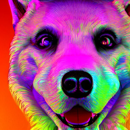 Prompt: doge, lsd, colorful, realistic, 8k, volumetric lighting, detailed,