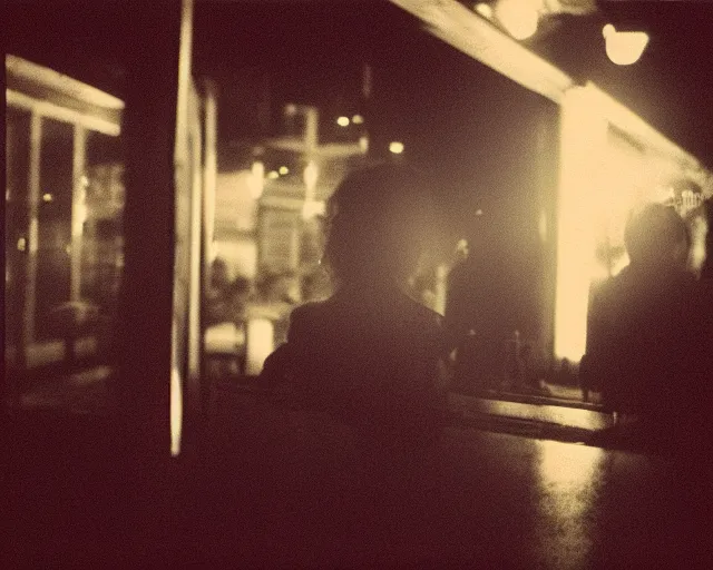 Image similar to fujifilm superia x - tra 4 0 0 photograph of business lady at night volumetric wetplate