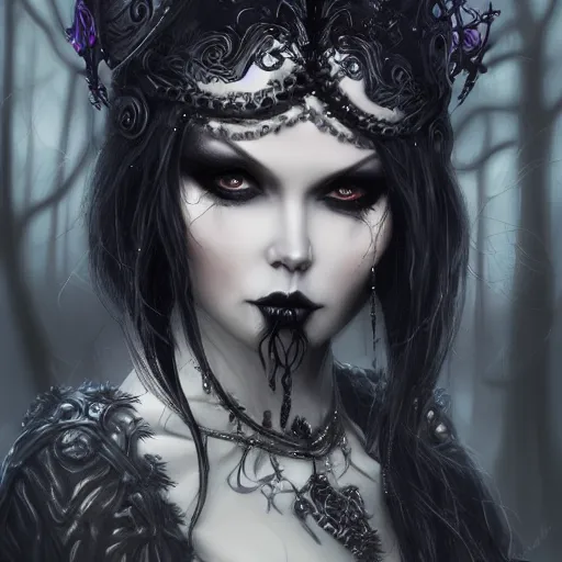 Prompt: gothic kerli koiv by christopher c. lee, light and shadow effects, intricate, highly detailed, digital painting, art station, concept art, smooth, sharp focus, illustration, advanced digital, atmospheric lighting, detailed face, christopher c. lee arcane