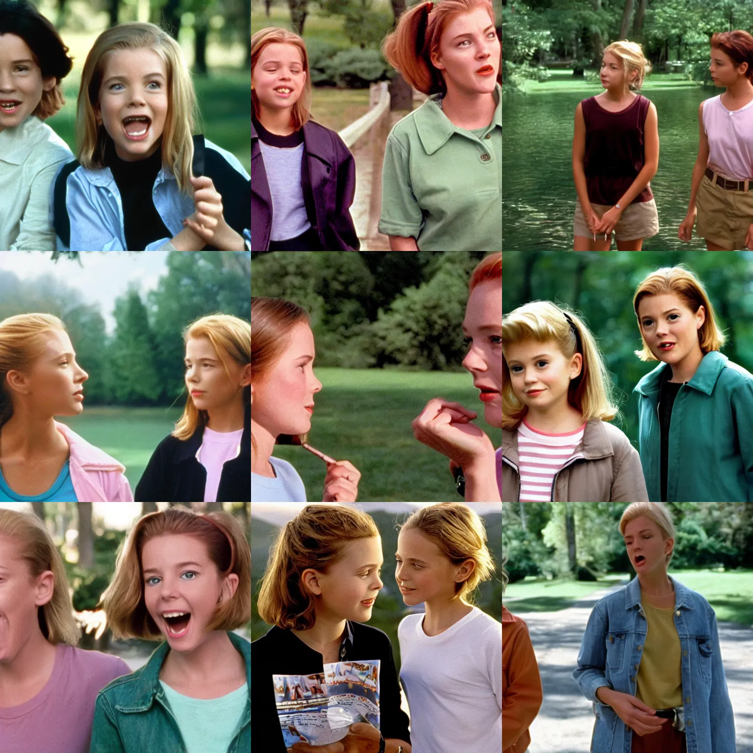 Prompt: a film still from the parent trap ( 1 9 9 8 )