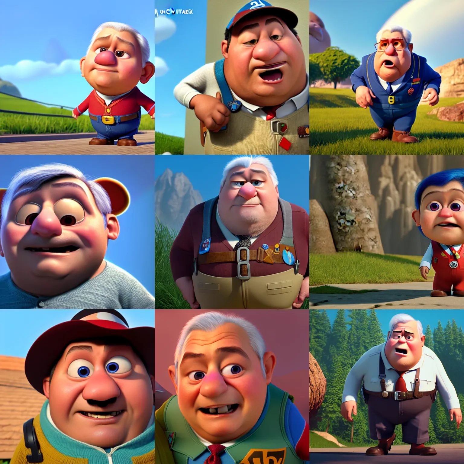 Image similar to lech kaczynski as a pixar disney character from up ( 2 0 0 9 ), unreal engine, octane render, 3 d render, photorealistic