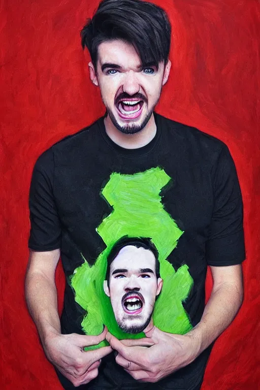 Image similar to Sean McLoughlin, jacksepticeye, irish youtuber, solo portrait, screaming as loud as he can 🎨🖌️