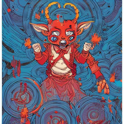 Image similar to Asura by James Jean and dan mumford and strongstufftom