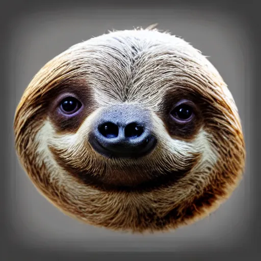 Image similar to professional digital art logo of a sloth, no background or textures, two tone colors only.