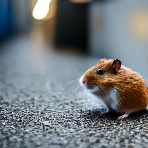 Image similar to detailed photo of a hamster waiting for the train, various poses, full body, unedited, daylight, dof 8 k