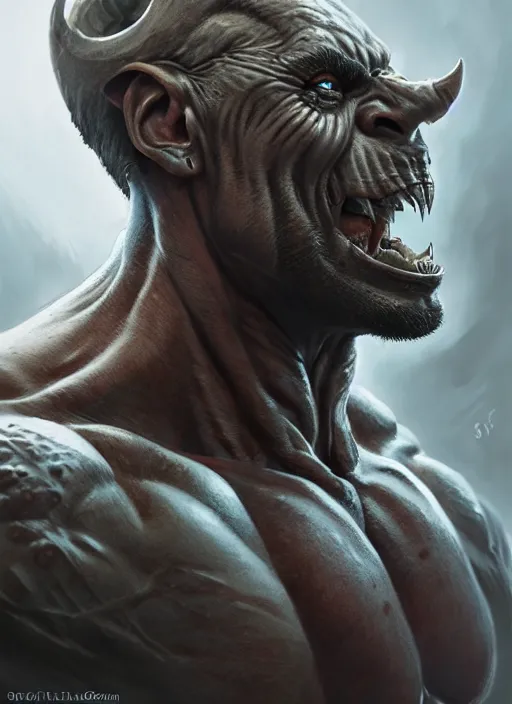 Image similar to photo of a brutal orc in the style of stefan kostic, realistic, sharp focus, 8k high definition, insanely detailed, intricate, elegant, art by stanley lau and artgerm