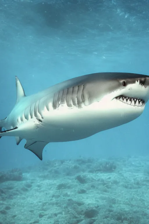 Prompt: school photo of a shark