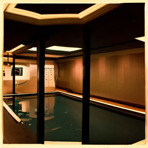 Image similar to dark poolroom liminal space, liminal photography, bad lighting,