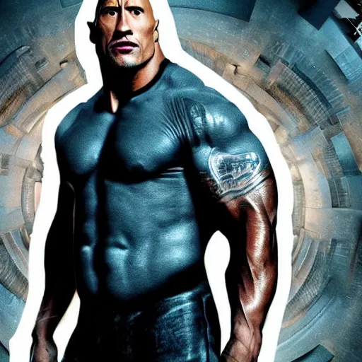 Image similar to Dwayne Johnson as a super villain 4K quality