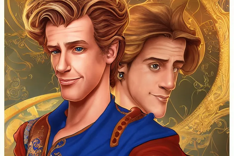 Image similar to Guybrush Threepwood as Disney’s Aladdin, cute, fantasy, intricate, elegant, highly detailed, digital painting, 4k, HDR, concept art, smooth, sharp focus, illustration, art by artgerm and H R Giger and alphonse mucha