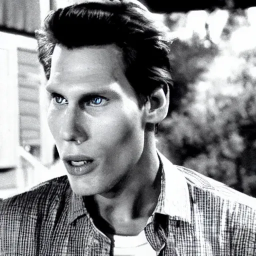 Image similar to Live Action Still of Jerma in Back to the Future, real life, hyperrealistic, ultra realistic, realistic, highly detailed, epic, HD quality, 8k resolution, body and headshot, film still