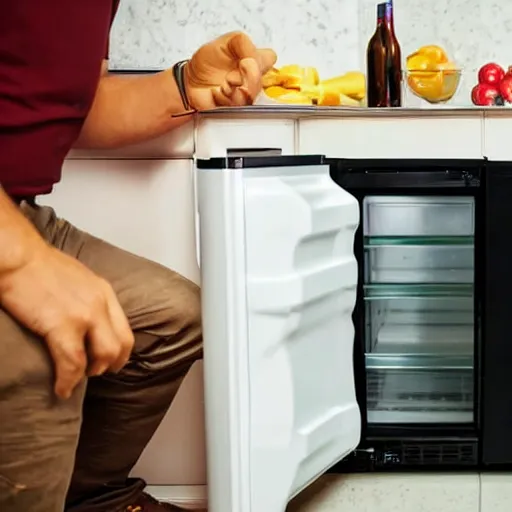 Image similar to man hiding inside of refrigerator