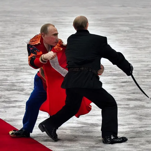 Image similar to Putin fighting with dragon