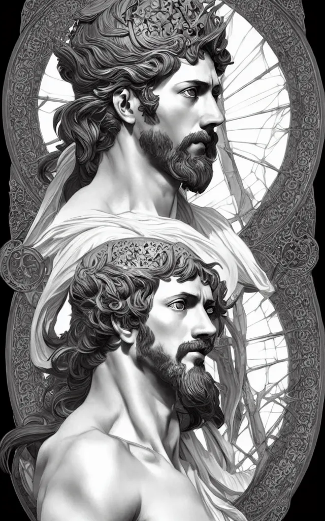 Image similar to Marcus Aurelius as fantasy D&D character, Ultra realistic illustration, single face, intricate, elegant, highly detailed, digital painting, artstation, concept art, smooth, sharp focus, art by Artgerm and Roberto Ferris and alphonse mucha, epic pose