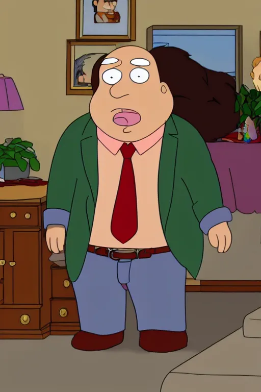 Prompt: danny devito on an episode of family guy
