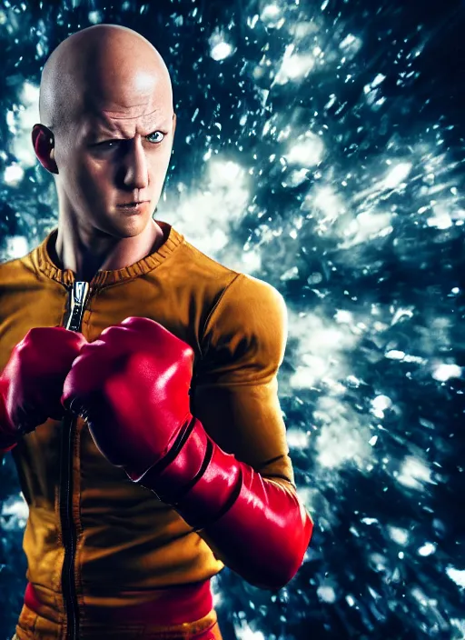 One punch man action pose plain background