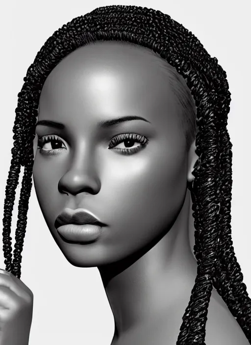 Image similar to photo of a stunningly beautiful young black woman, highly detailed, 3 5 mm photo, artstation, concept art, sharp focus, 2 8 mm macro photo, incredibly beautiful and symmetrical face, incredibly detailed, award winning art, royal