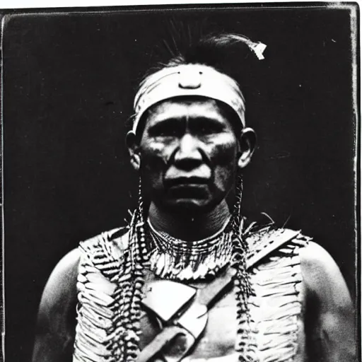 Image similar to old antique photo of an apache warrior