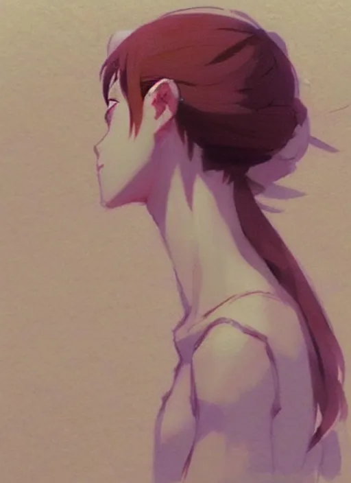 Prompt: a girl, 3 / 4 nose sketches, looking side, trending on pixiv, painted by greg rutkowski makoto shinkai takashi takeuchi studio ghibli, akihiko yoshida