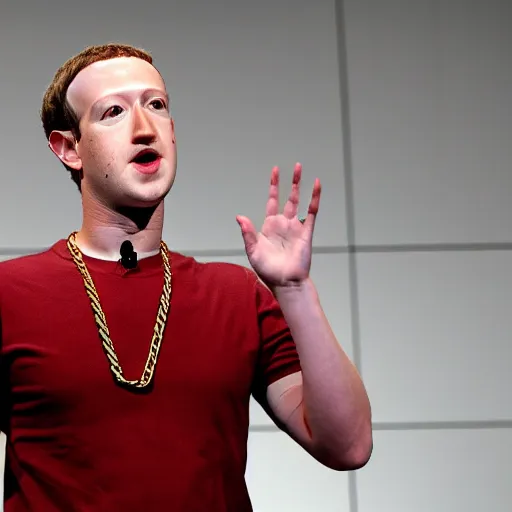 Prompt: Mark Zuckerberg wearing gold chains