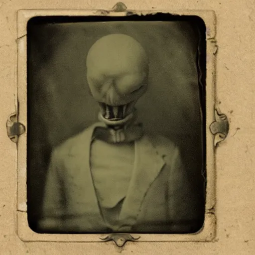 Image similar to tintype of an evil alien