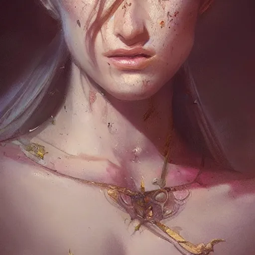 Image similar to a beautiful portrait of a goddess, a detailed painting by greg rutkowski and raymond swanland, featured on cgsociety, fantasy art, detailed painting, artstation hd, photorealistic