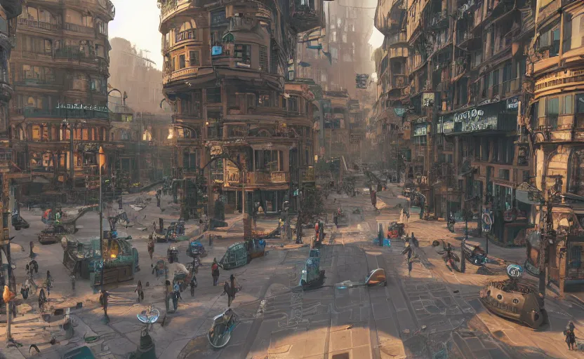 Prompt: professional photo of a steampunk city, utopia, pedestrians!, mechs roaming the streets, 3d render, Unreal Engine, octane render, ray tracing, Unity, highly detailed, high quality, HD, 4k, 8k, realistic, sharp, trending