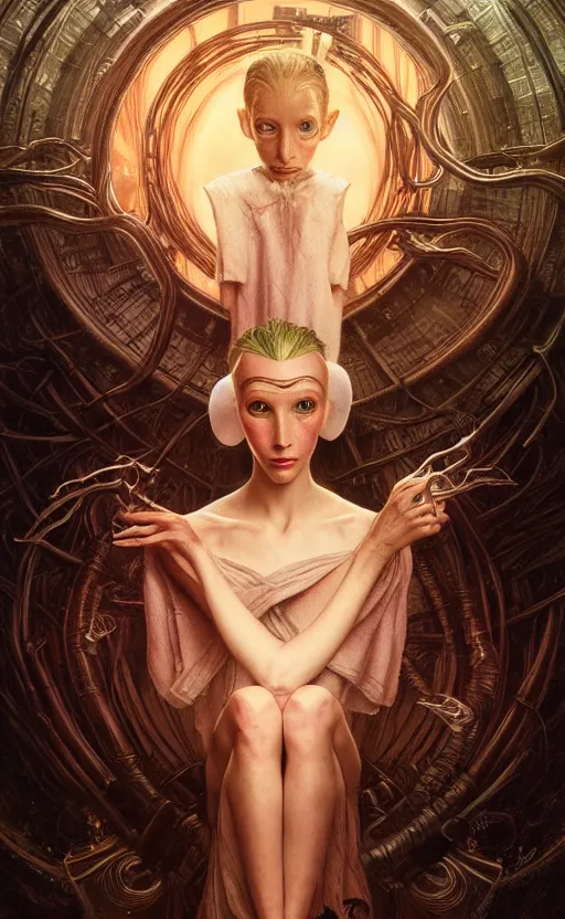 Prompt: portrait of pan from pan's labyrinth, deep focus, blade runner 2 0 4 9, fantasy, intricate, elegant, highly detailed, digital painting, artstation, concept art, matte, sharp focus, illustration, art by artgerm and greg rutkowski and alphonse mucha