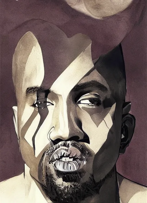 Prompt: ( ( ( ( ( beautiful painting of [ kanye west ], [ kanye west ] concept art, sci - fi illustration, airbrush watercolor painting [ cyberpunk ] ) ) ) ) ) by marlene dumas and archan nair [ hyperrealism ]!!!!!!!