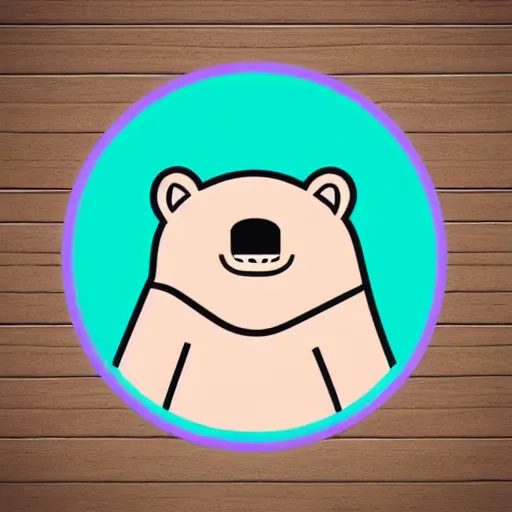 Image similar to a cute pink fluffy vector podcast logo of a streaming bear, golden ratio, iconic, award winning, line art, bold, playful