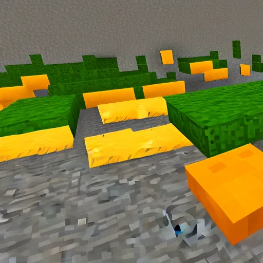 Image similar to minecraft made of cheese