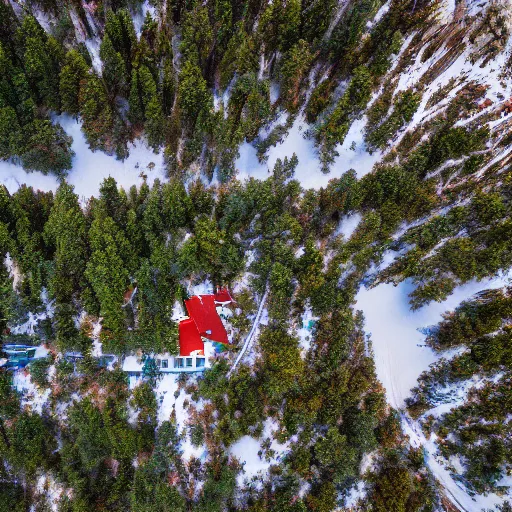 Image similar to Tilt Shift Photography, Big Bear Lake California, Ariel drone shot, 8k