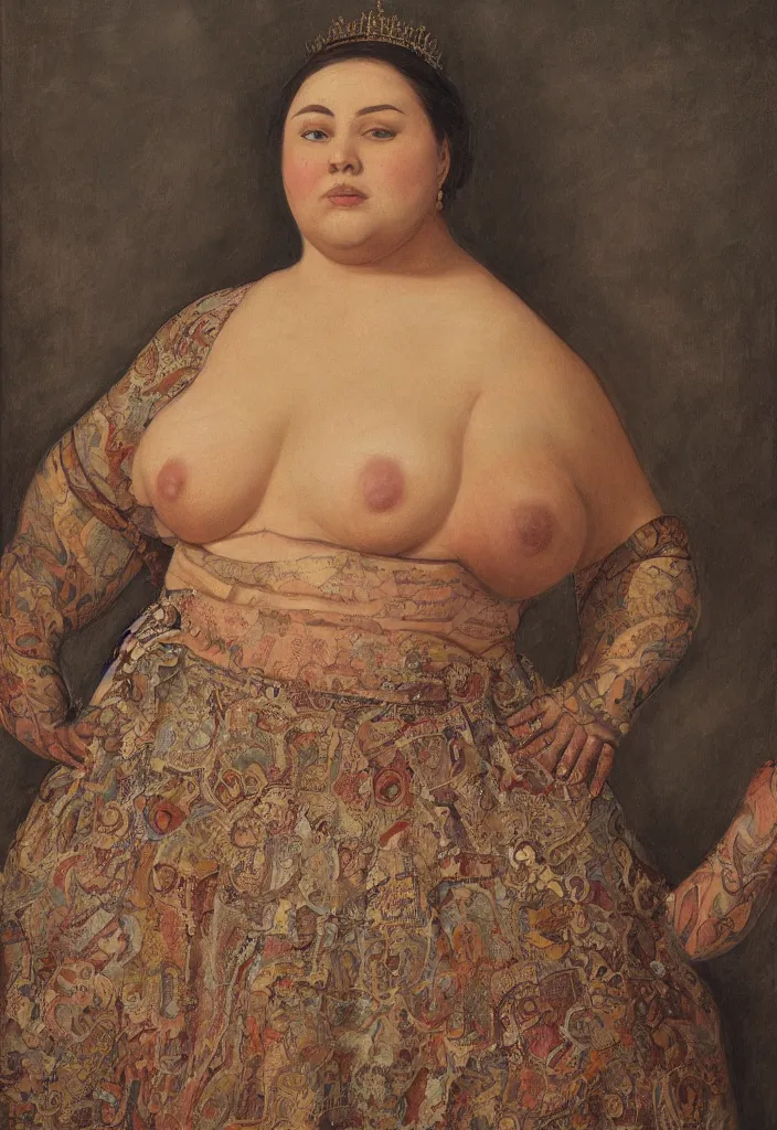 Prompt: detailed portrait of a chubby queen | Dorian Cleavanger