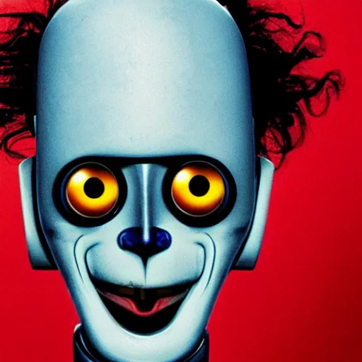 Image similar to The man with robot head, movie by Tim Burton