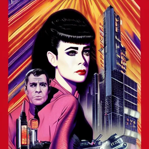 Prompt: sean young blade runner 1982 by Tristan Eaton Stanley Artgerm