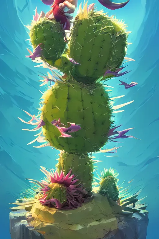 Image similar to 3 d render creature animal sushi cristal very big eye roots cactus elemental flush of force nature micro world fluo fishscale, comics gta 5 cover, official fanart behance hd artstation by jesper ejsing, by rhads, makoto shinkai and lois van baarle, ilya kuvshinov, ossdraws