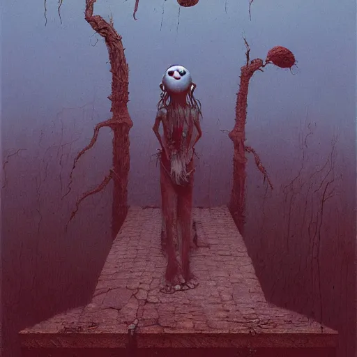 Image similar to end of the world, grunge, horror, loony toons style, illustrated by zdzisław Beksiński and greg rutkowski.