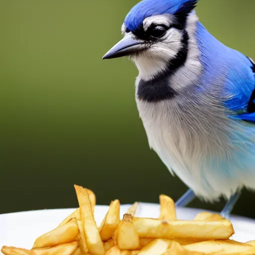 Image similar to bluejay eating french fries