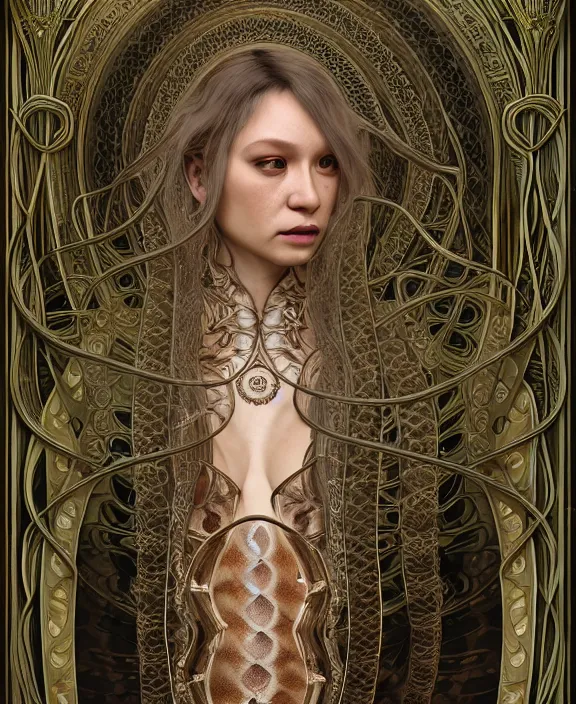 Prompt: intricate ornate opulent transparent clear see - through portrait of a scary beautiful snake, fractal, recursive, procedural, jungle environment, ultra realistic, concept art, art nouveau, photorealistic, octane render, 8 k, unreal engine. art by nori inoguchi and sam kaplan and zachary goulko and christopher marley and artgerm and alphonse mucha