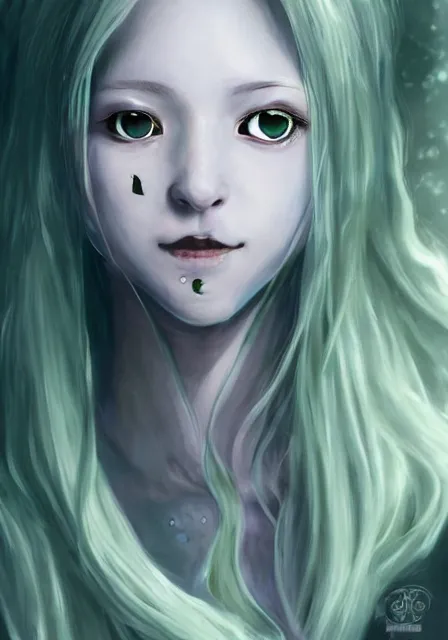 Image similar to beautiful portrait of a slime woman's face by aramaki shinji, amano yoshitaka, junji ito, tsutomu nihei, lilia alvarado, 8 k, hd