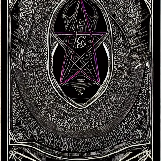 Image similar to occult spellbook, dark occult spells, hyperdetailed, 4k, intricate lines